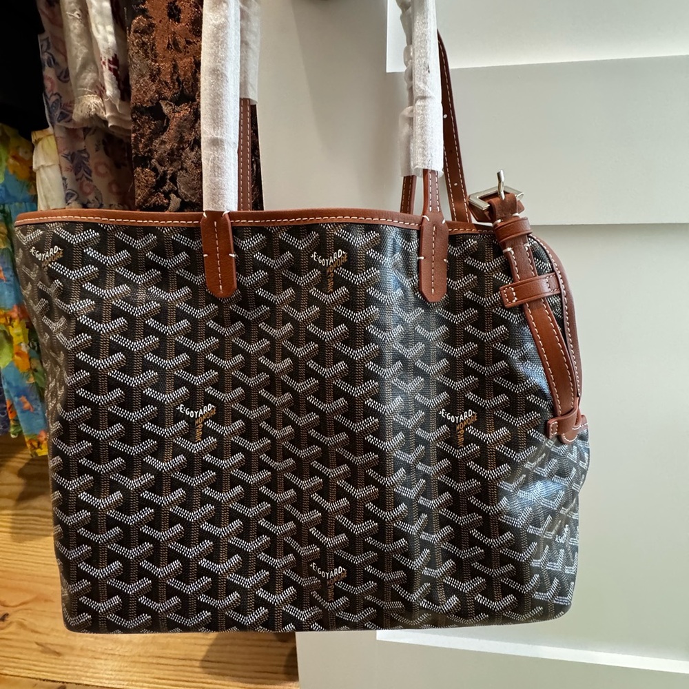 Brown Monogram Dog Tote with Structured Design